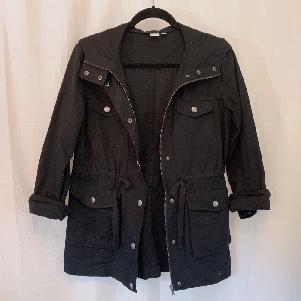 BP Black Hooded Utility Jacket